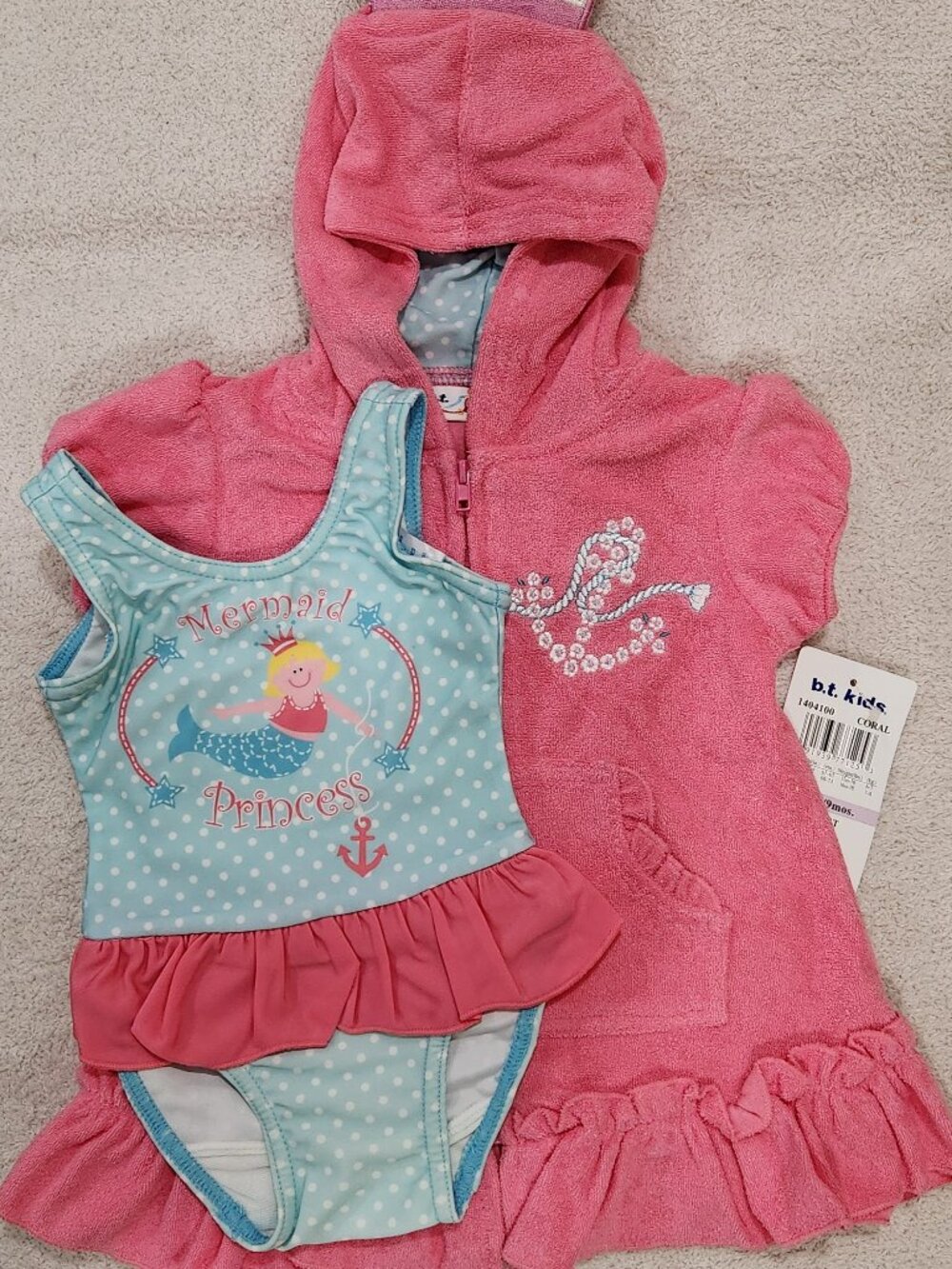 B.T. Kids - Baby Girls' "Mermaid Princess" Swimsuit Set
